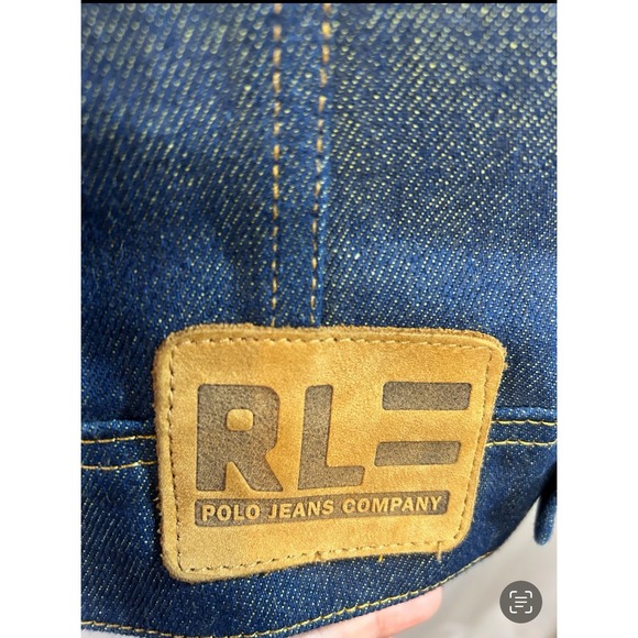 Y2K Rugged Casual Polo Jeans Ralph Lauren XL Heavy Denim Trucker Jean Jacket - Picture 3 of 10